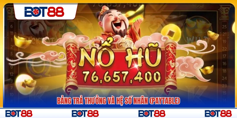 Paytable chi tiết và các mức hệ số nhân thưởng